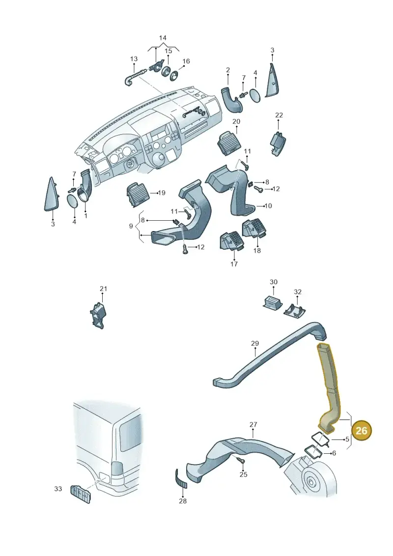 7H5820682 — Volkswagen California Camper (2009-2011) diagram 452819050, position 26