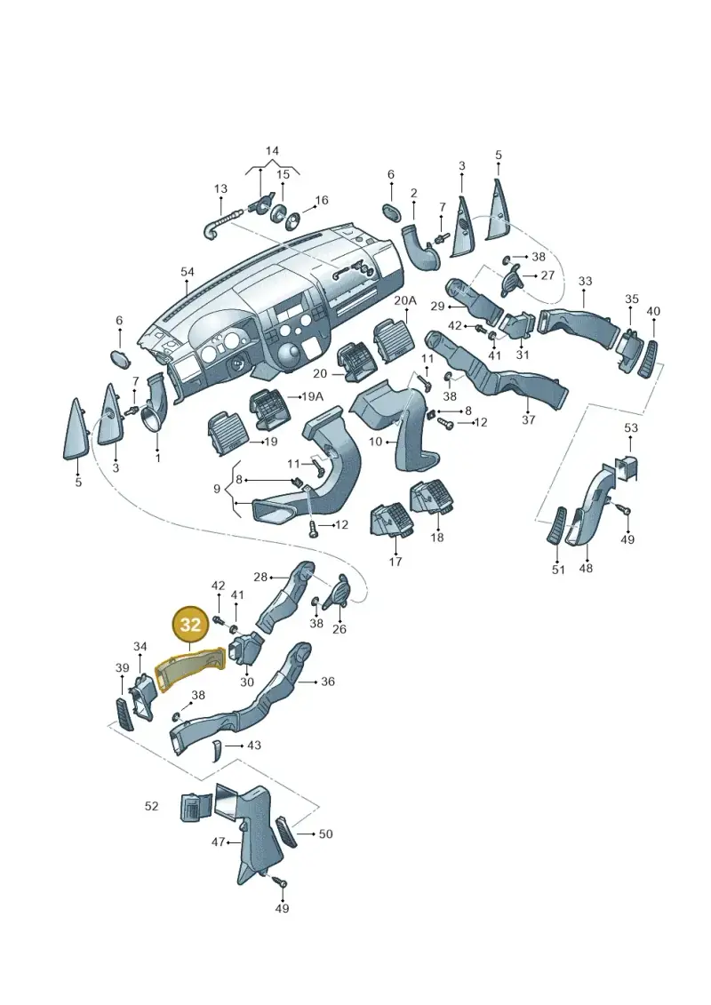 7H5820857A — Volkswagen Transp. caravelle (2008-2009) diagram 410819050, position 32