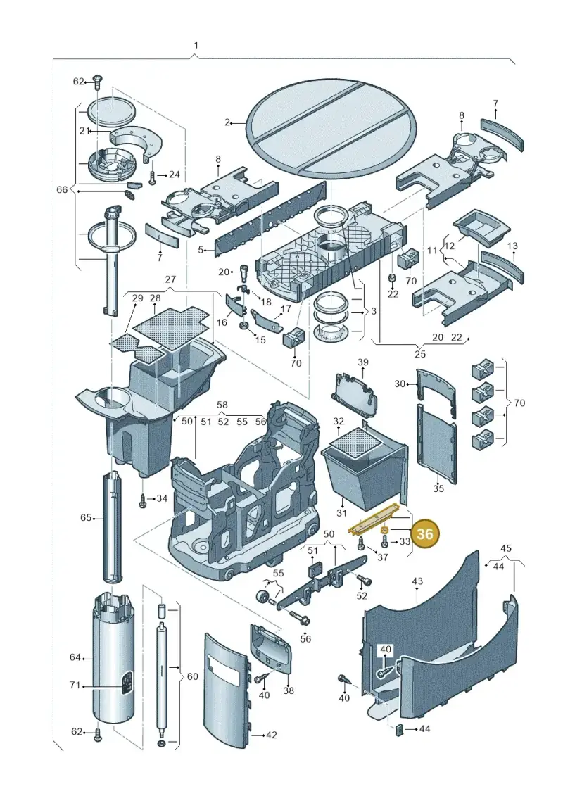 7H5860371 — Volkswagen Caravelle (2015-2019) diagram 410861200, position 36