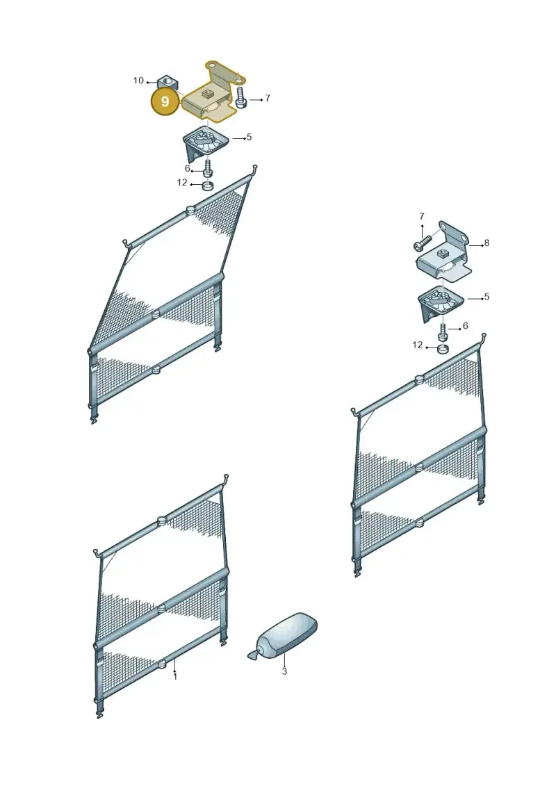 7H5861824B — Volkswagen Transport. multivan (2019-2024) diagram 410861000, position 9