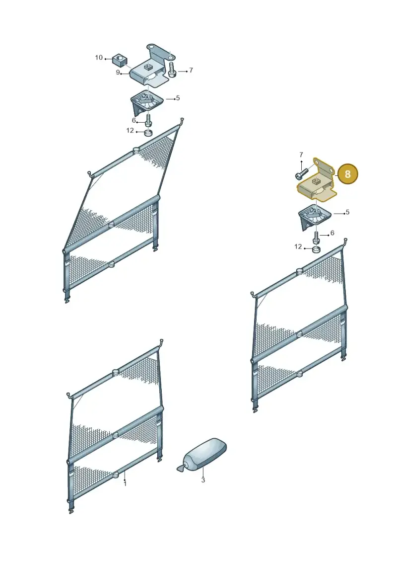 7H5861888D — Volkswagen Transport. multivan (2019-2024) diagram 410861000, position 8