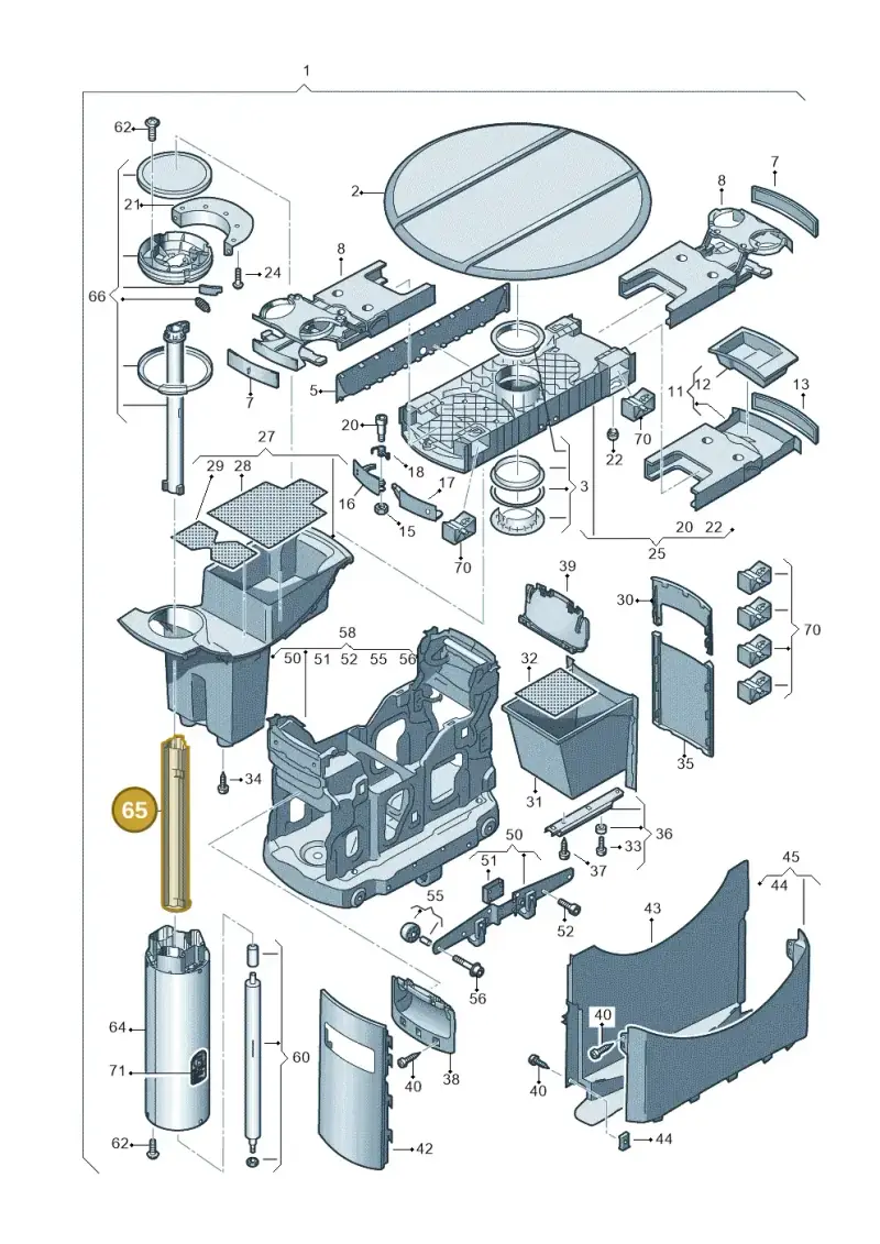 7H5862235 — Volkswagen Caravelle (2015-2019) diagram 410861200, position 65
