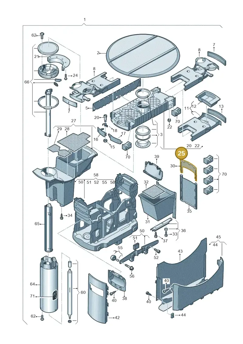 7H5862259C82V — Volkswagen Caravelle (2015-2019) diagram 410861200, position 25