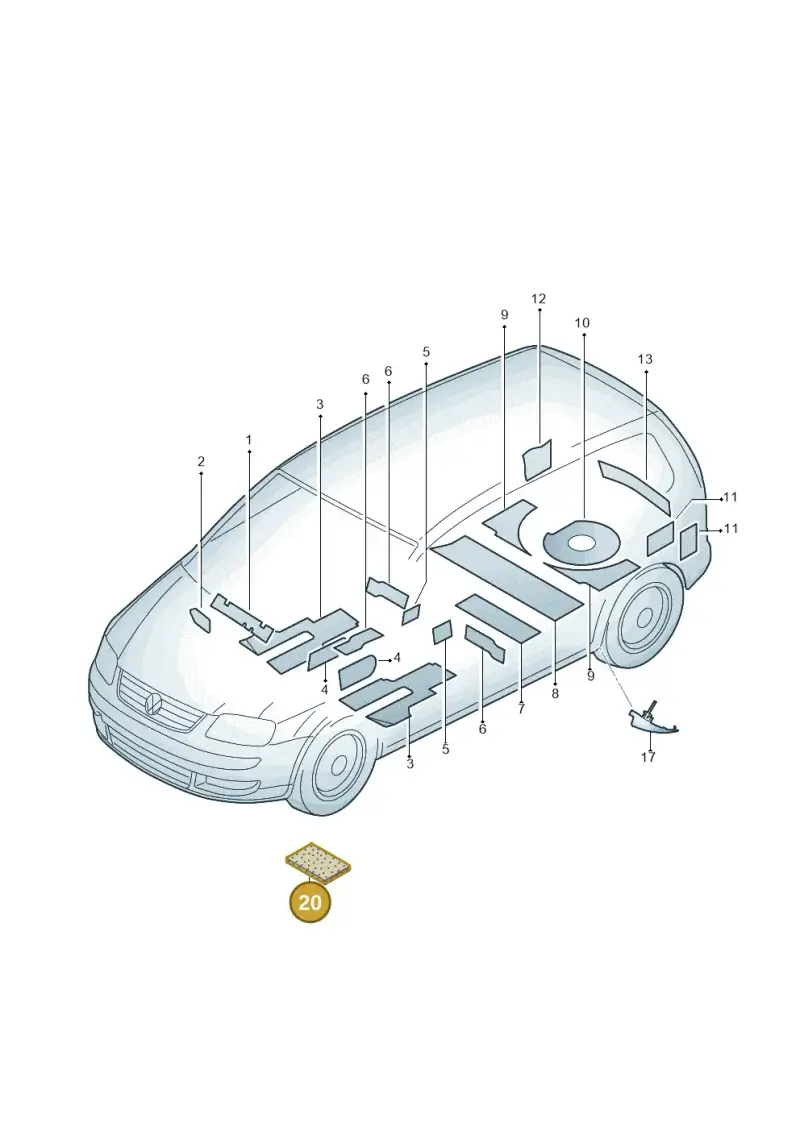 7H5863778 — Volkswagen TOURAN (2006-) diagram 409863300, position 20
