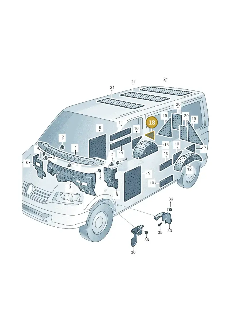 7H5863778 — Volkswagen Transp. caravelle (2009-2011) diagram 410863400, position 18