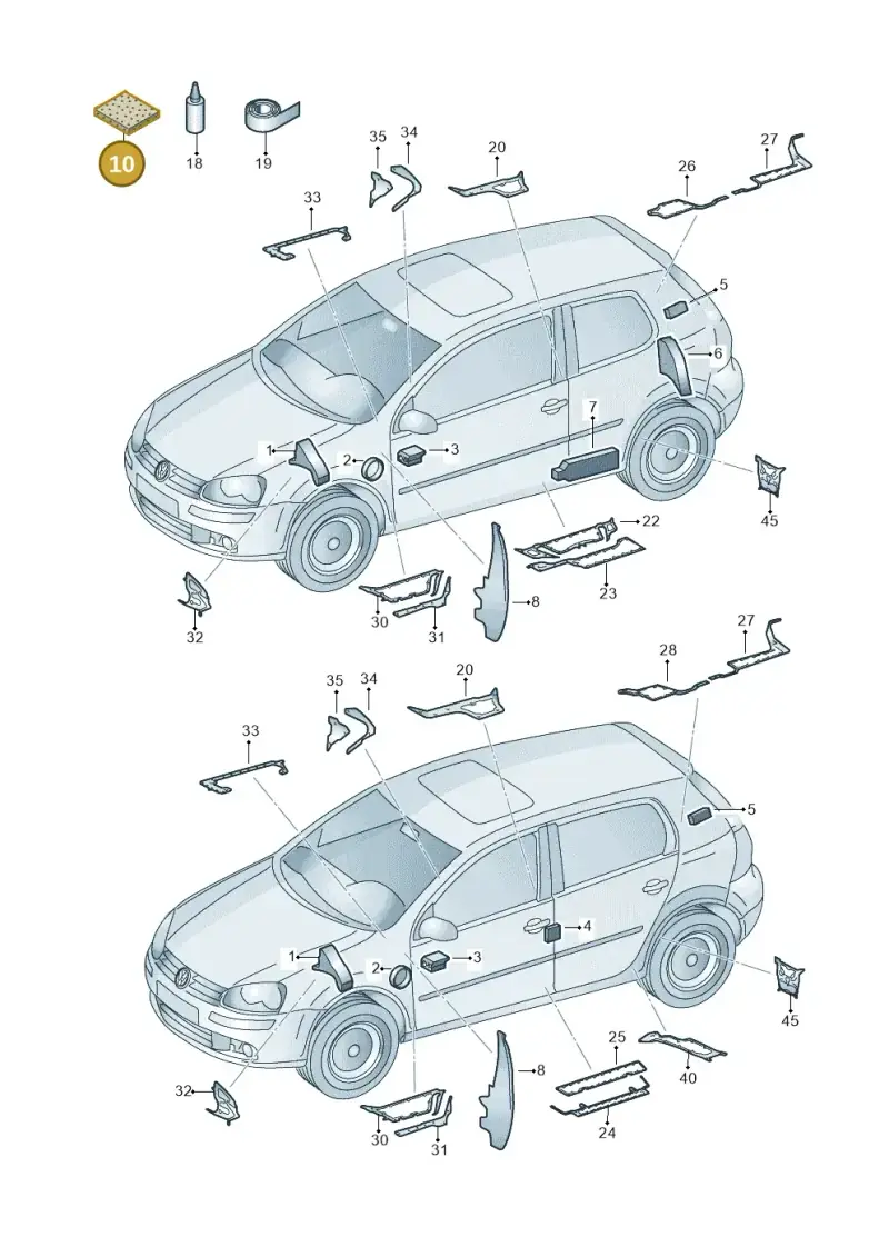 7H5863778 — Volkswagen Golf (2011-2013) diagram 420864000, position 10