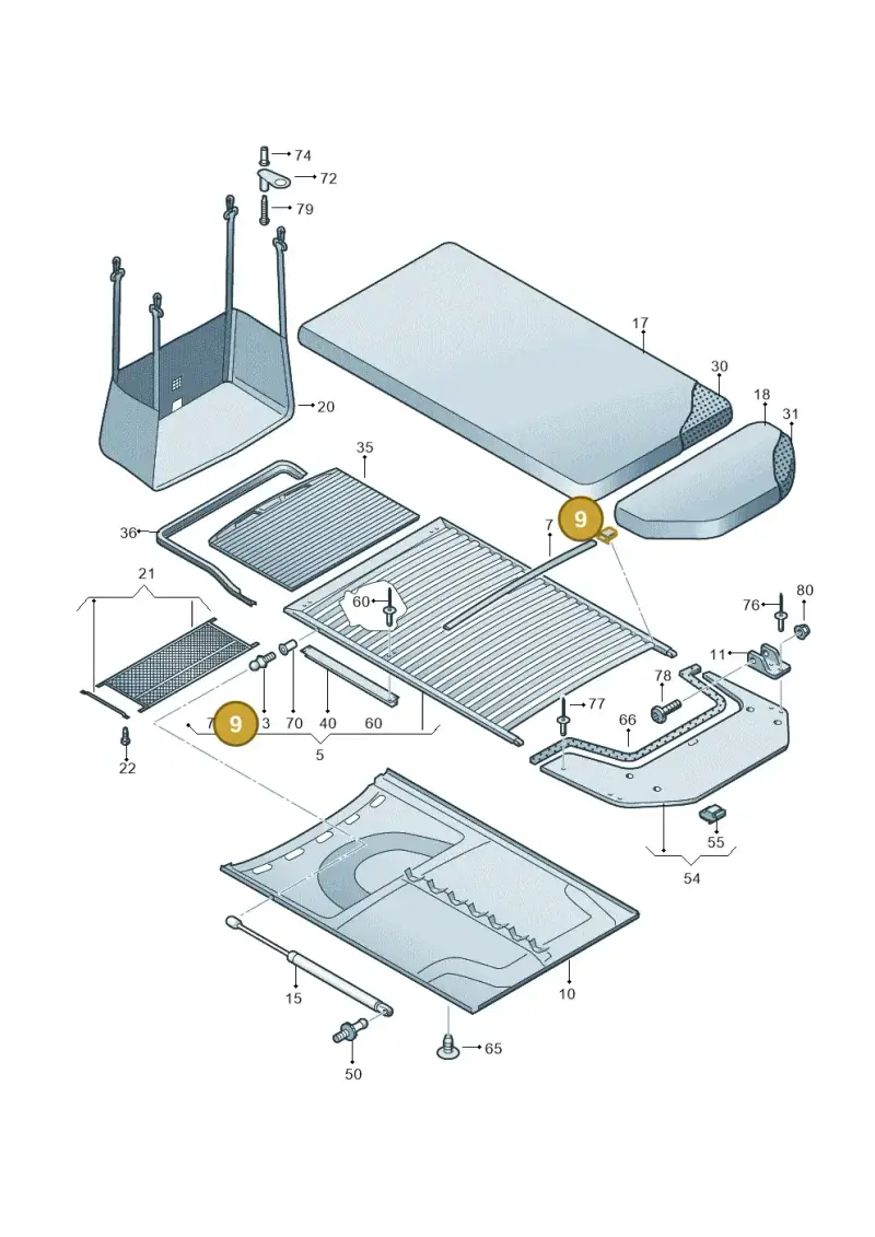 7H7067075 — Volkswagen Caravelle (2015-2019) diagram 452067000, position 9