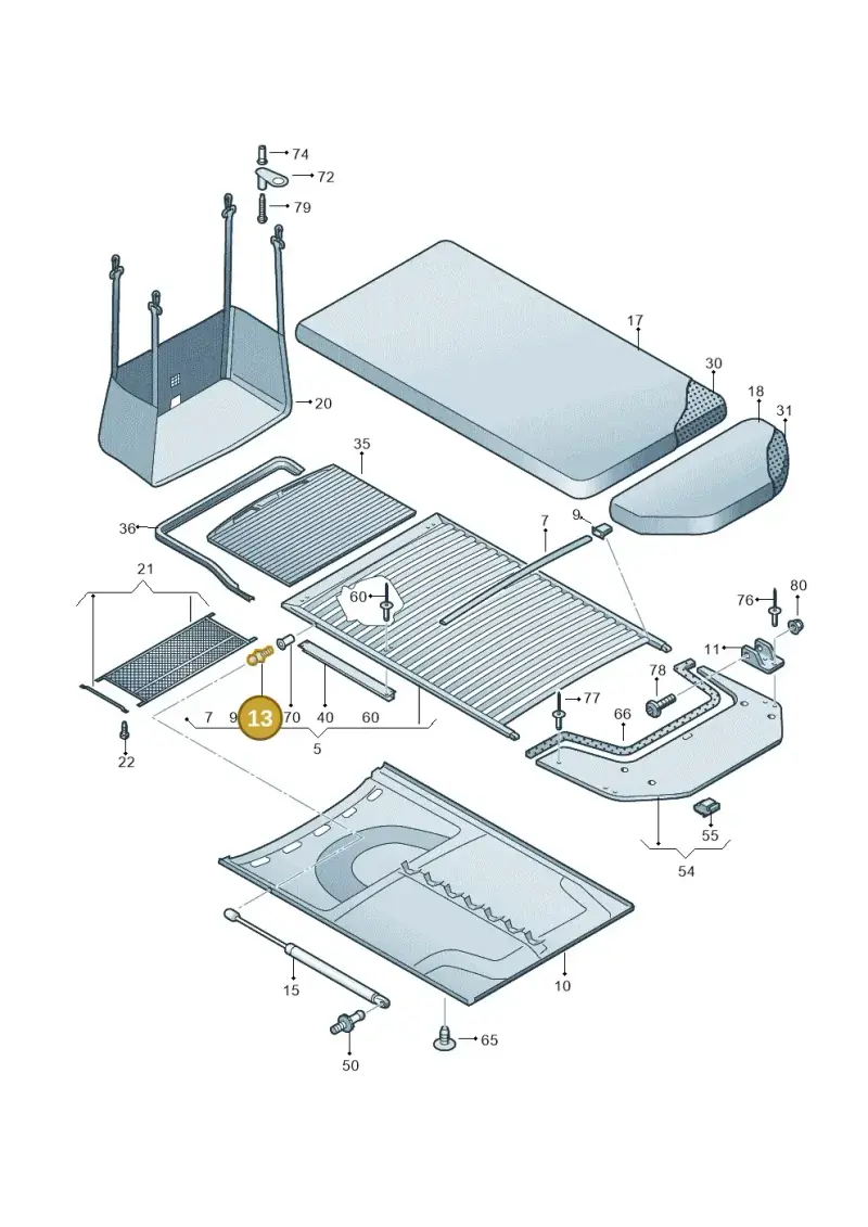 7H7067079 — Volkswagen Transp. caravelle (2009-2011) diagram 452067000, position 13