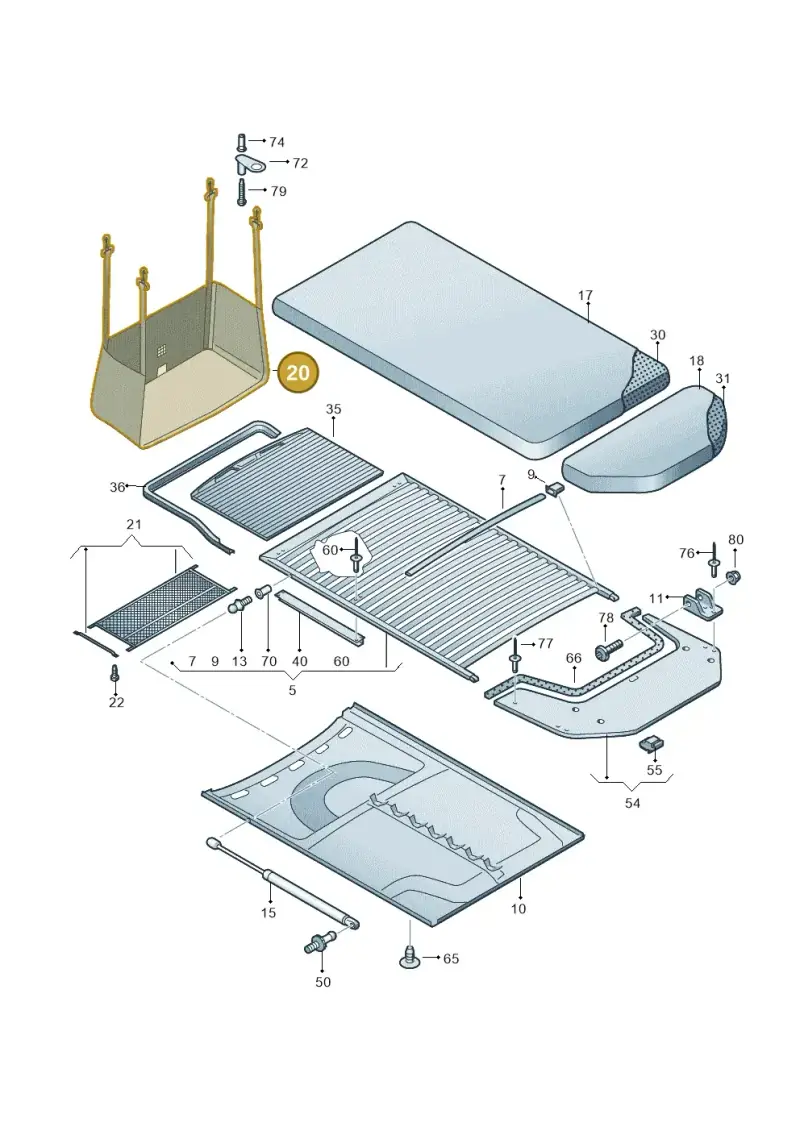 7H7067091 — Volkswagen Caravelle (2015-2019) diagram 452067000, position 20