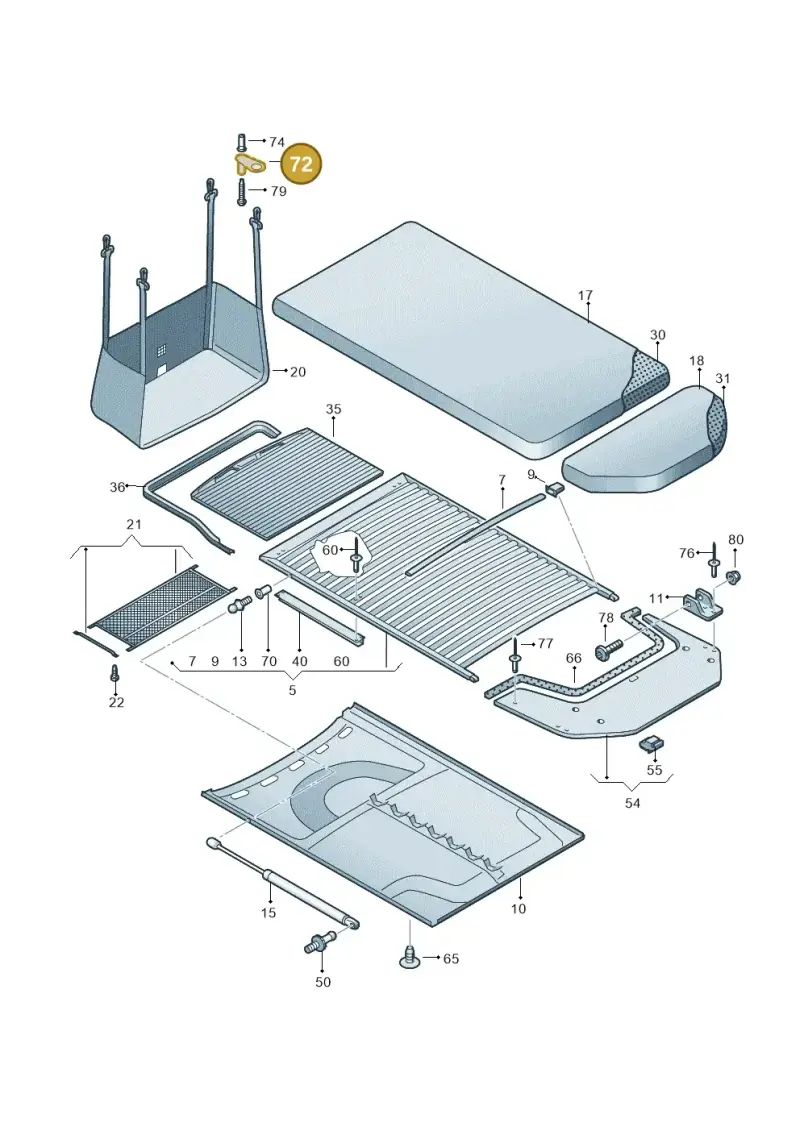 7H7067100 — Volkswagen Caravelle (2015-2019) diagram 452067000, position 72