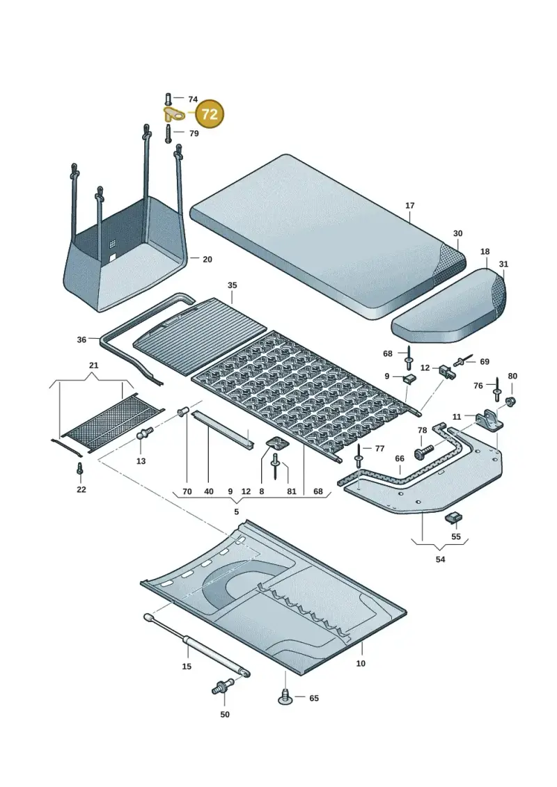7H7067100 — Volkswagen Caravelle (2019-2024) diagram 7ep067000, position 72