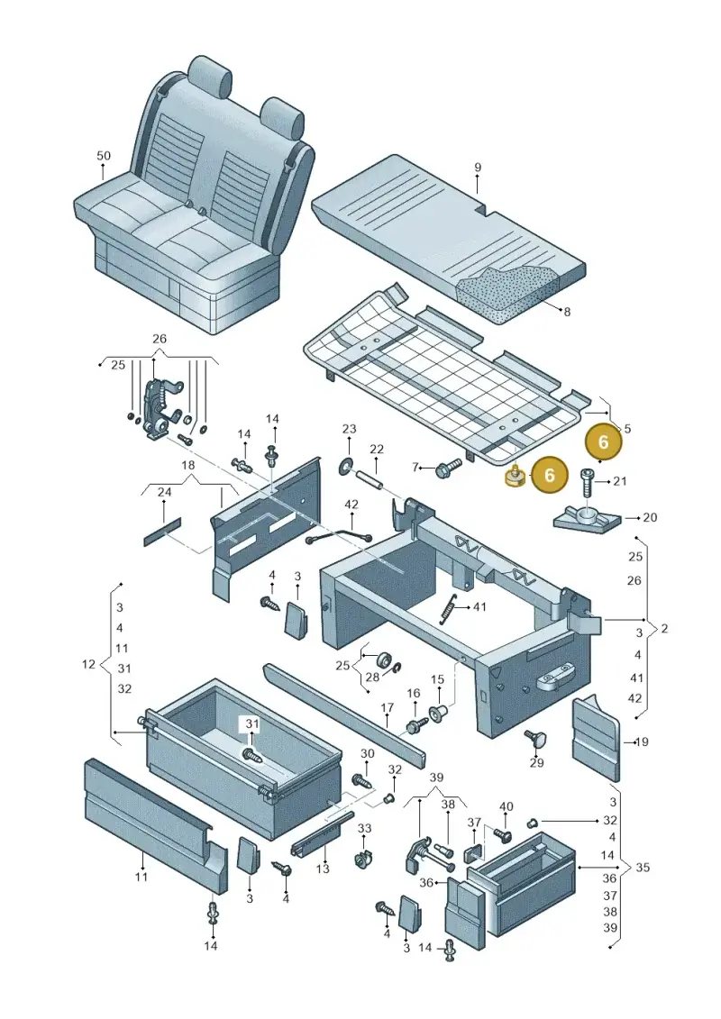 7H7067310 — Volkswagen Caravelle (2019-2024) diagram 452067300, position 6