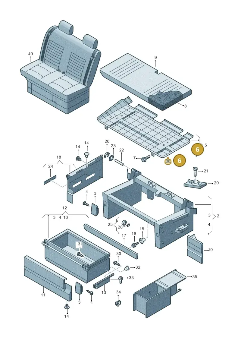 7H7067310 — Volkswagen Caravelle (2015-2019) diagram 731883500, position 6
