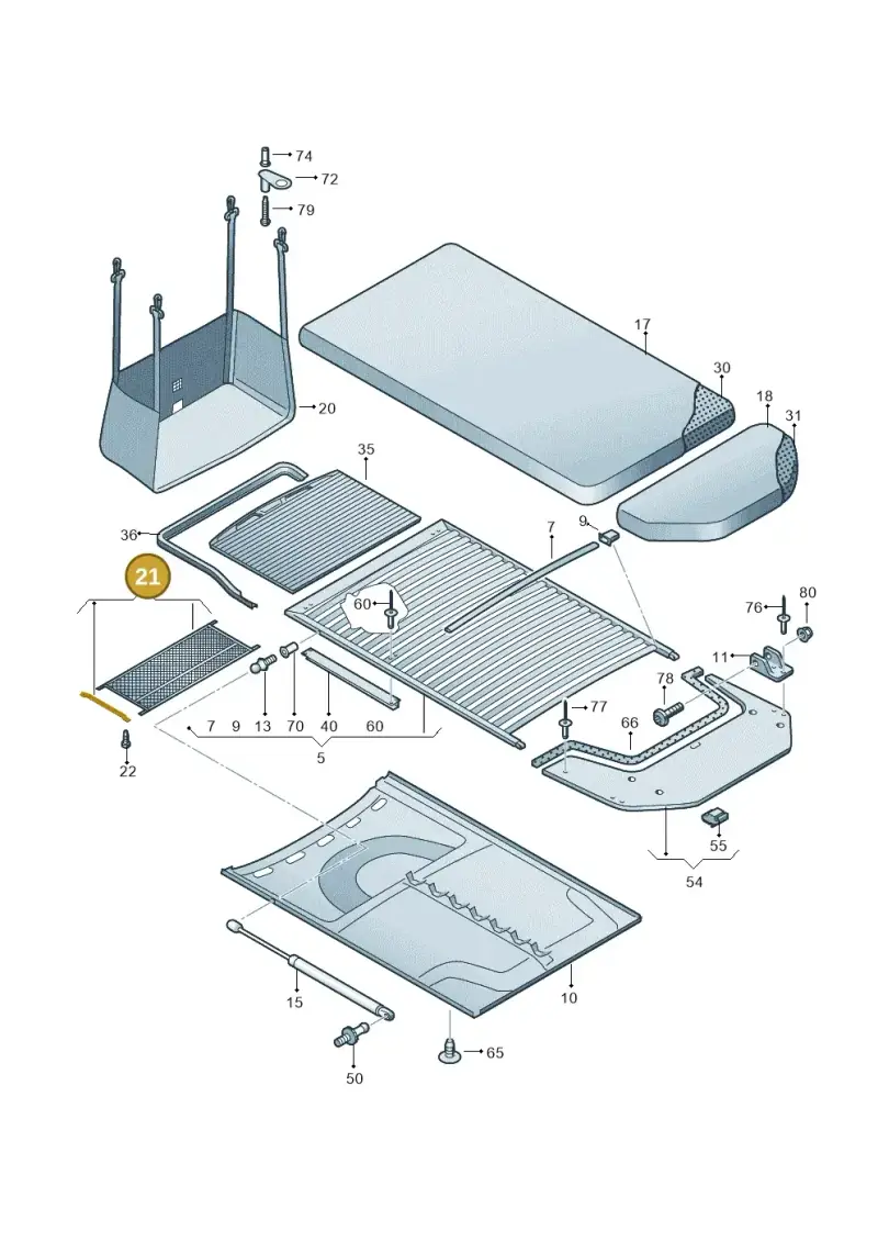 7H7067560 — Volkswagen Caravelle (2015-2019) diagram 452067000, position 21