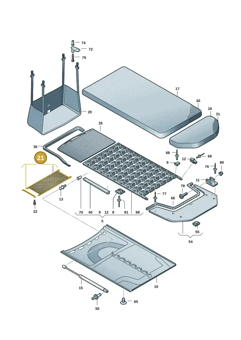 7H7067560 — Volkswagen Caravelle (2019-2024) diagram 7ep067000, position 21