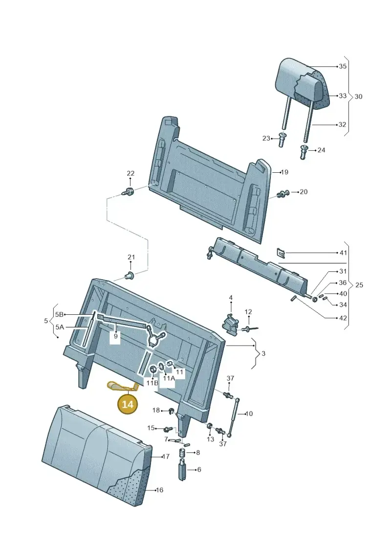 7H7098393A — Volkswagen California Camper (2011-2015) diagram 452067360, position 14