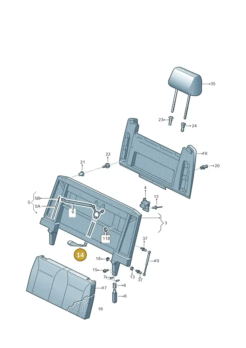 7H7098393A — Volkswagen Caravelle (2015-2019) diagram 861883080, position 14