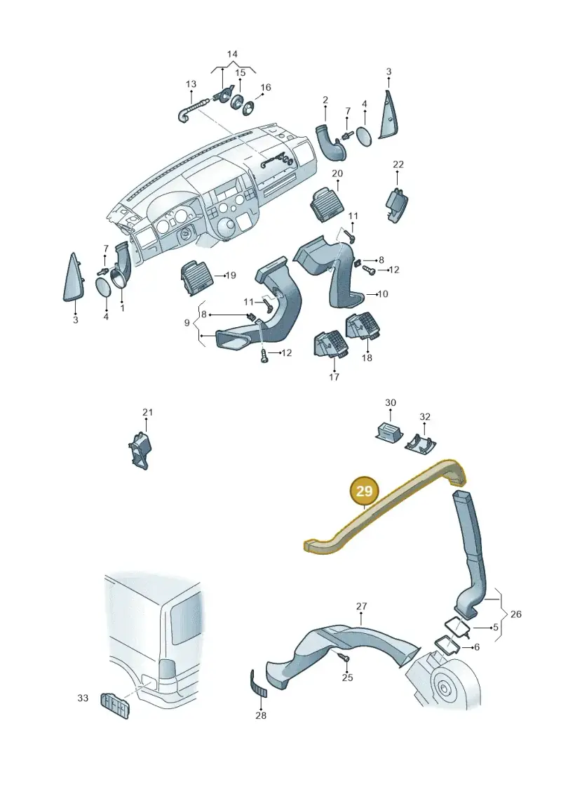 7H7820159 — Volkswagen California Camper (2009-2011) diagram 452819050, position 29