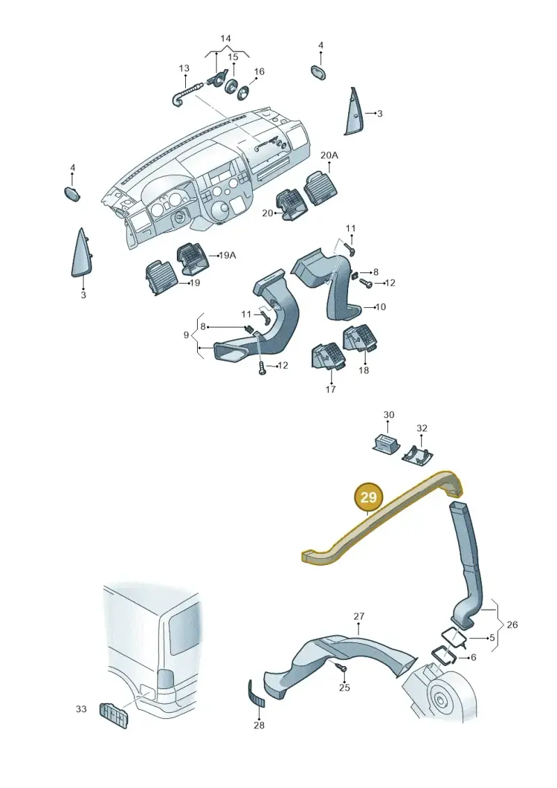 7H7820159 — Volkswagen California Camper (2011-2015) diagram 733819050, position 29
