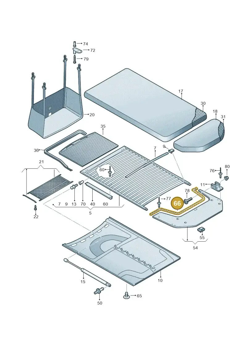 7H7861561 — Volkswagen Caravelle (2015-2019) diagram 452067000, position 66
