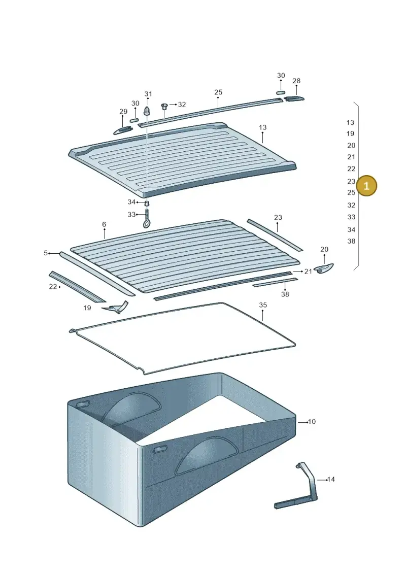 7H7875214FB9A — Volkswagen Caravelle (2019-2024) diagram 452875100, position 1