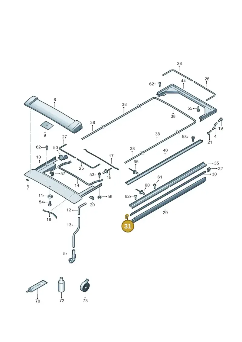 7H7875316A — Volkswagen Caravelle (2019-2024) diagram 452875000, position 31