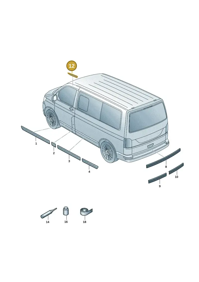7H7875316A — Volkswagen Caravelle (2019-2024) diagram 7em853060, position 12