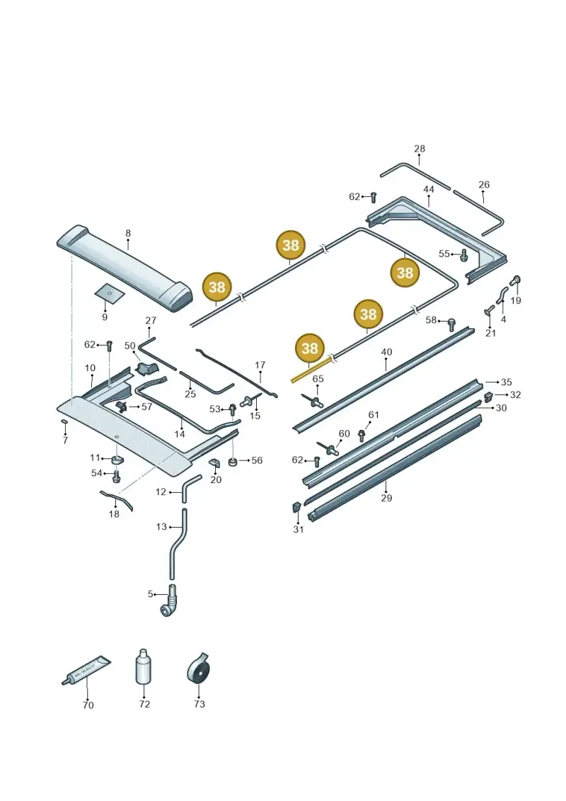 7H7875329A — Volkswagen Caravelle (2019-2024) diagram 452875000, position 38