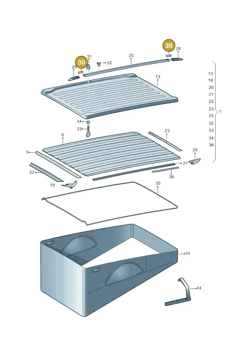 7H7877847 — Volkswagen Caravelle (2019-2024) diagram 452875100, position 30