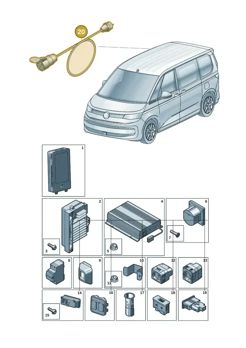 7H7972253 — Volkswagen Multivan (2021-) diagram 7t0937100, position 20