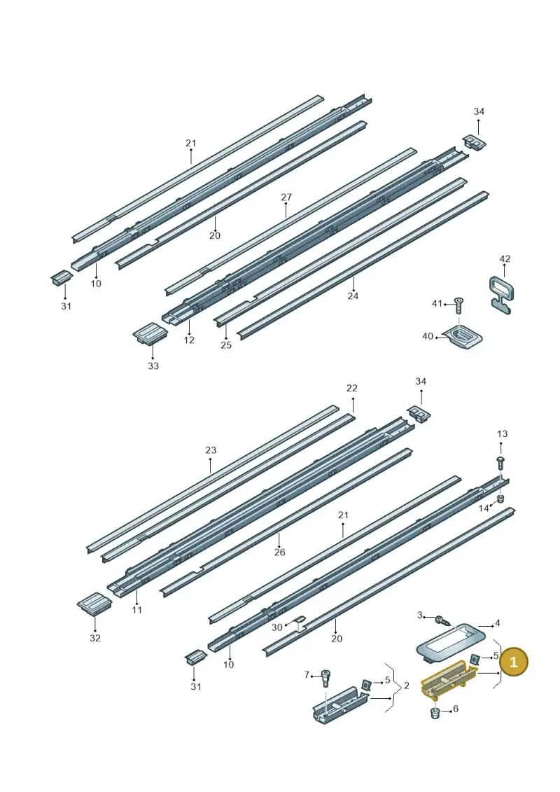 7H8883873D01A — Volkswagen Transp. caravelle (2008-2009) diagram 410885800, position 1
