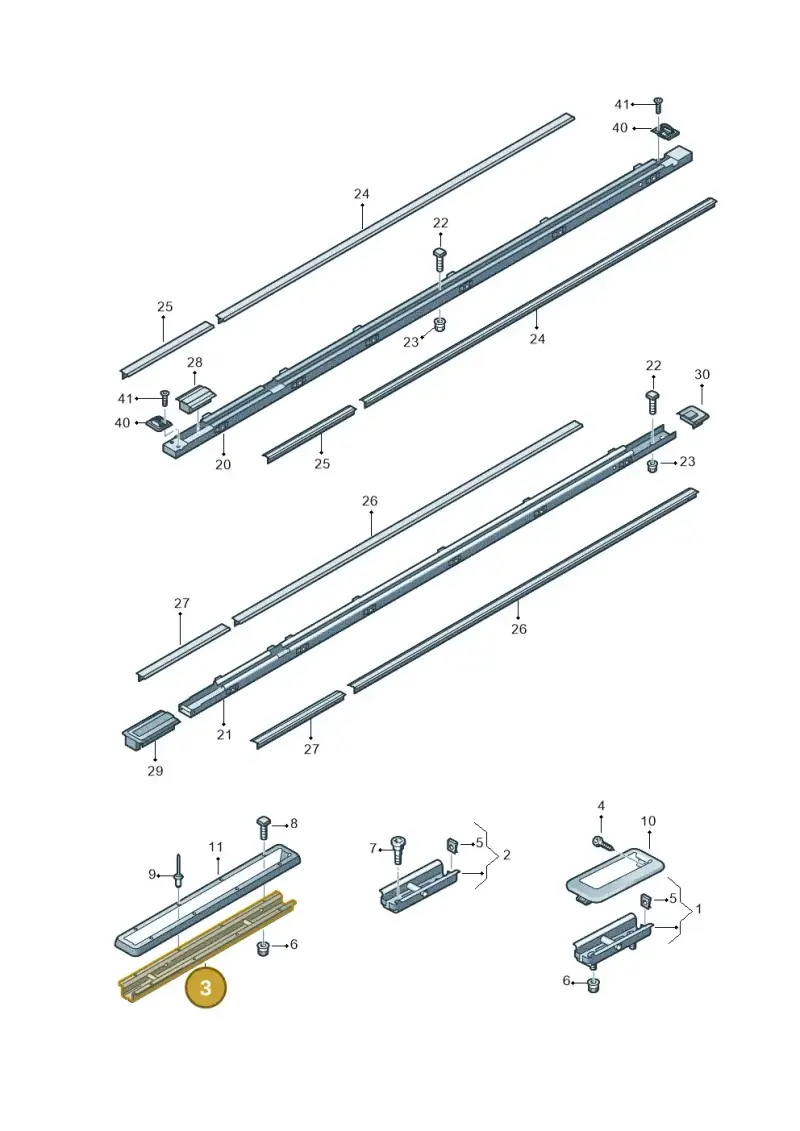 7H8883873D01A — Volkswagen Caravelle (2015-2019) diagram 861885080, position 3