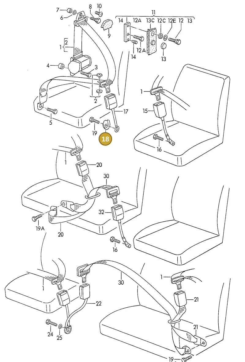 7J0857328 — Volkswagen LT, LT 4x4 (28-55) (1989-1995) diagram 109102100, position 18