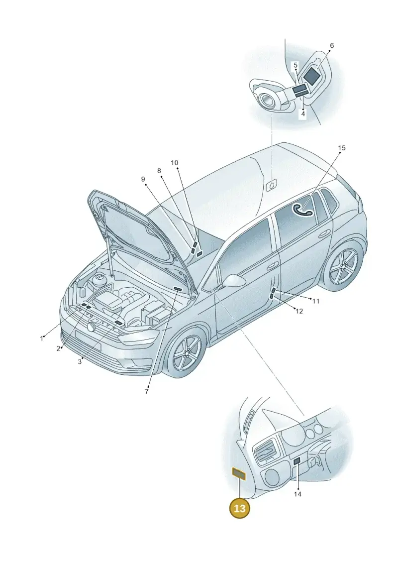 7L0010301A — Volkswagen Golf Sportsvan 1.6 (2014-2020) diagram 780010000, position 13