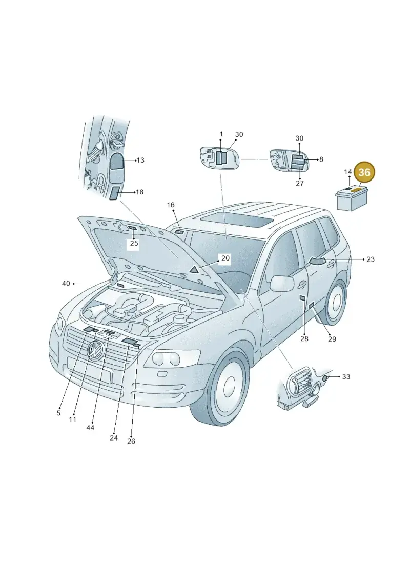 7L0010315N — Volkswagen Touareg (2003-2005) diagram 274010000, position 36