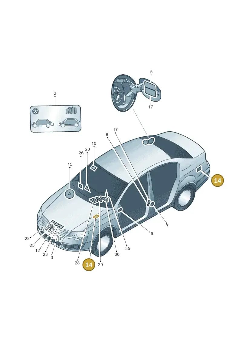 7L0010315N — Volkswagen Passat estate (2008-2011) diagram 460010000, position 14