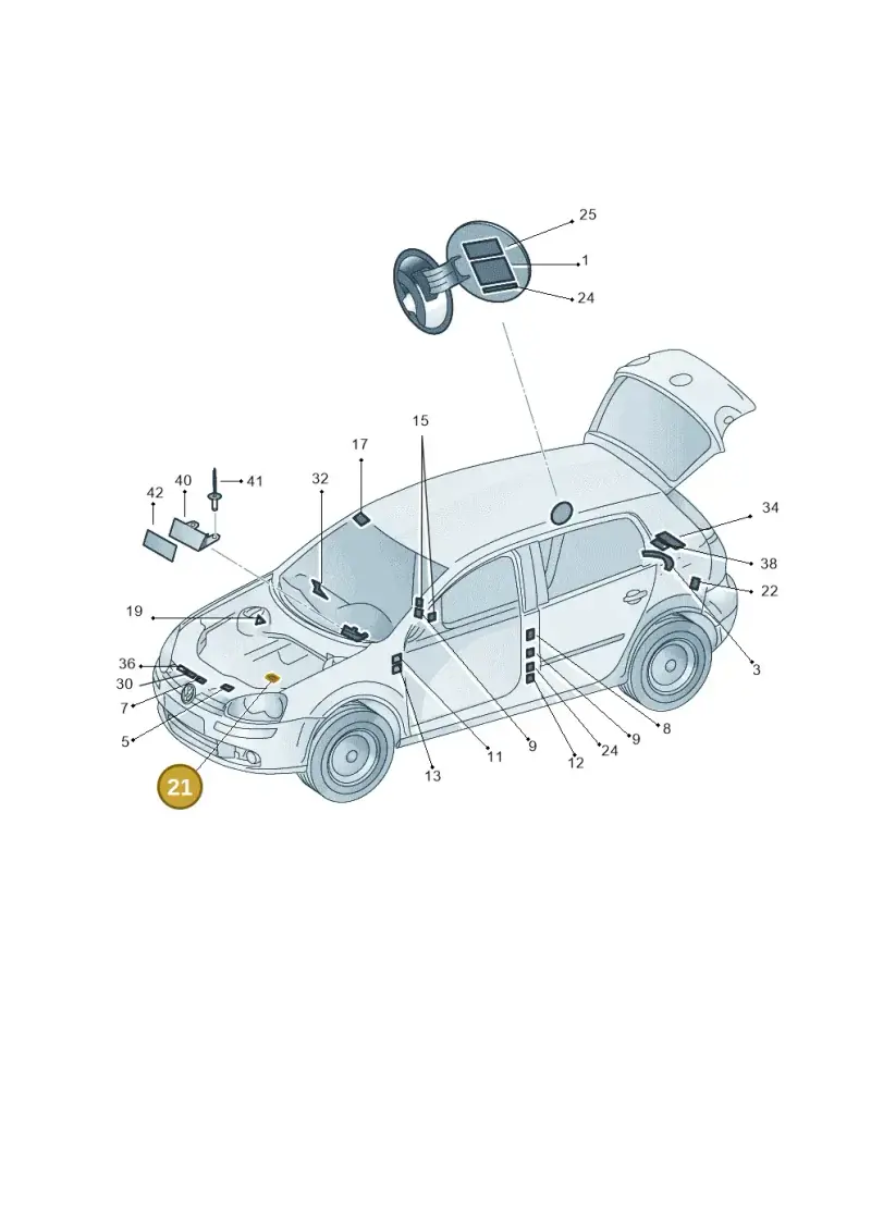 7L0010315N — Volkswagen Golf 2.0 (2008-2011) diagram 649010000, position 21