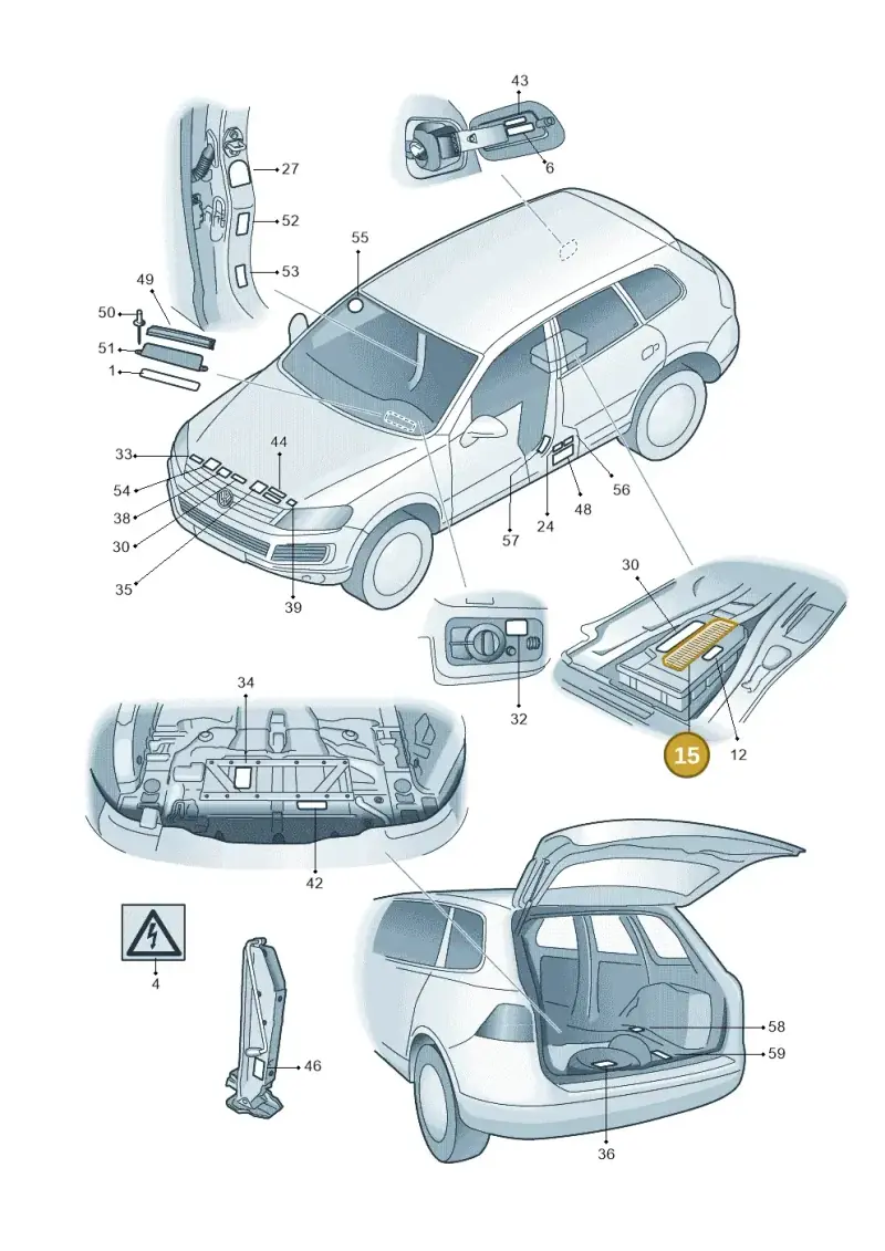 7L0010315N — Volkswagen Touareg (2012-2014) diagram 693010000, position 15