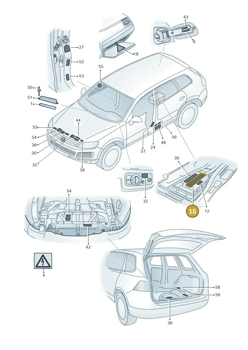 7L0010315N — Volkswagen Touareg BlueMotion (2014-2018) diagram 787010000, position 15