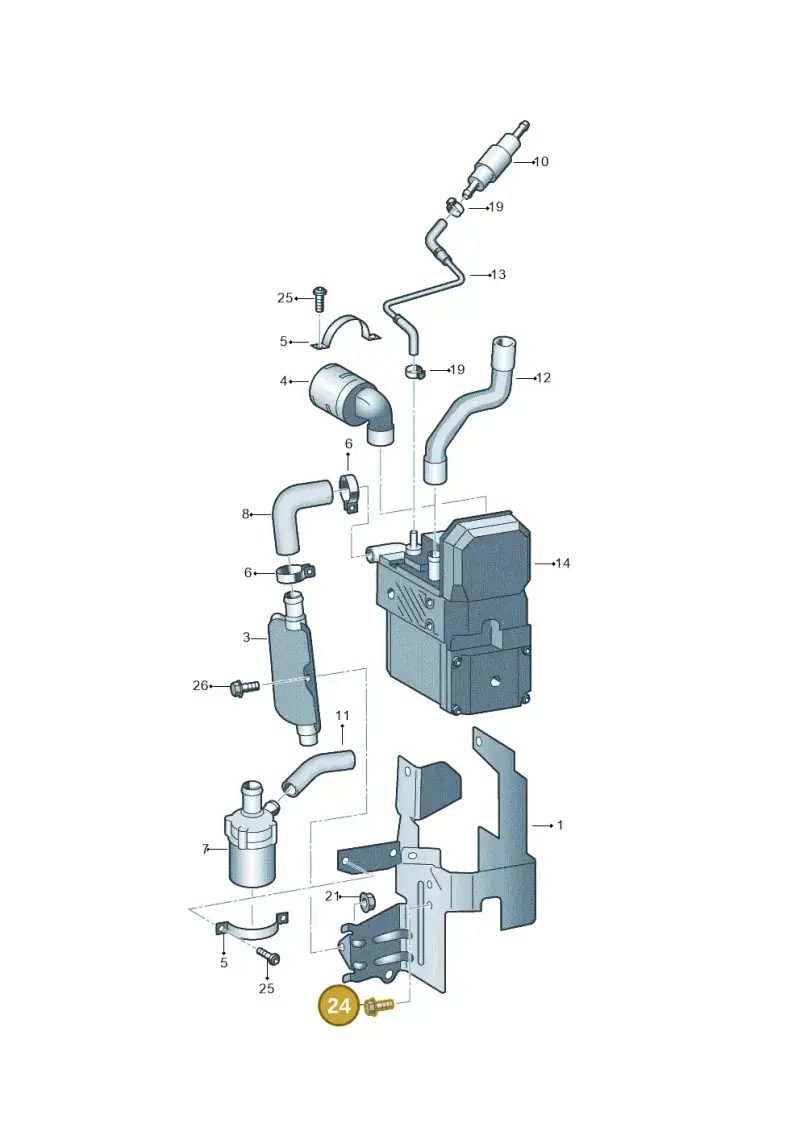 7L0012349 — Volkswagen Phaeton 4motion (2010-2016) diagram 258261460, position 24