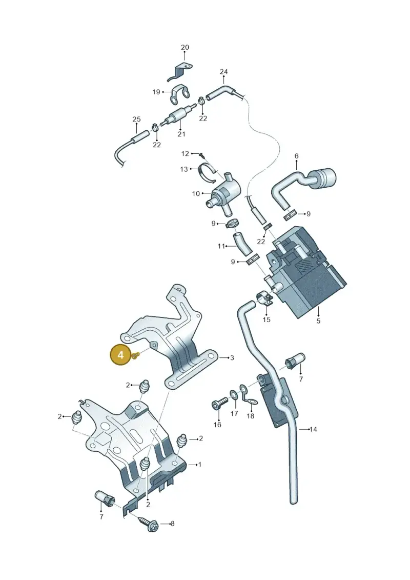 7L0012349 — Volkswagen Amarok twin cab (2012-2016) diagram 683819580, position 4
