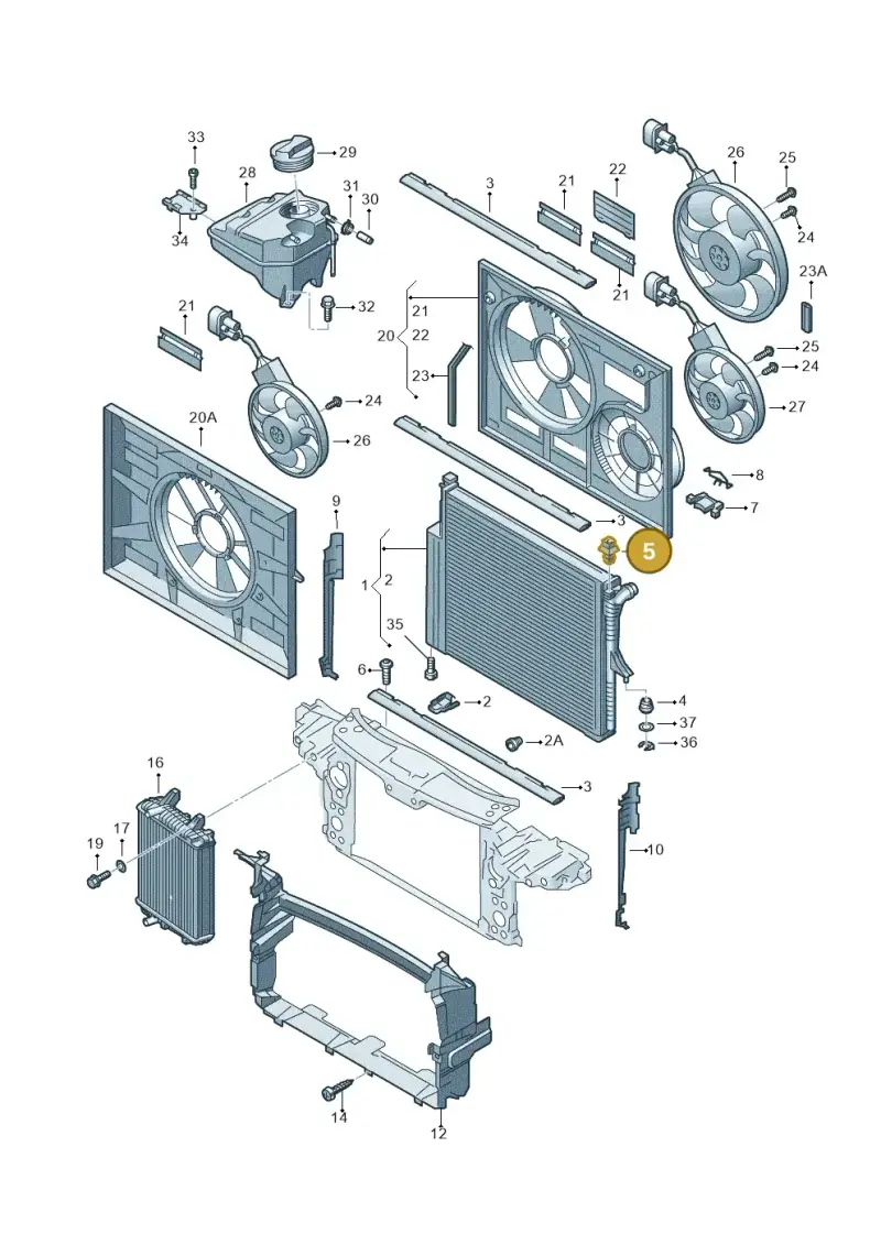 7L0121276A — Volkswagen Touareg                08> (2007-) diagram 616121720, position 5