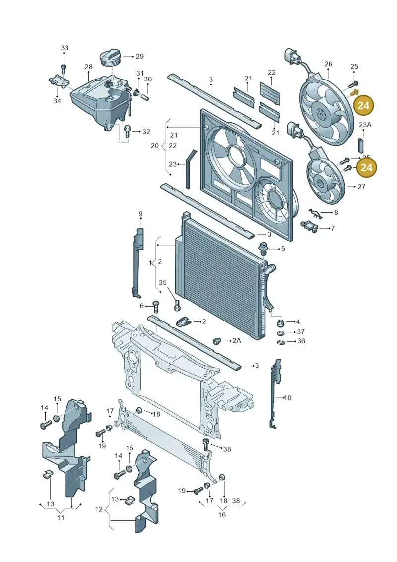 7L0121953A — Volkswagen Touareg (2003-2005) diagram 274121700, position 24
