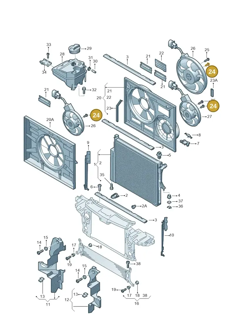 7L0121953A — Volkswagen Touareg (2005-2006) diagram 478121700, position 24