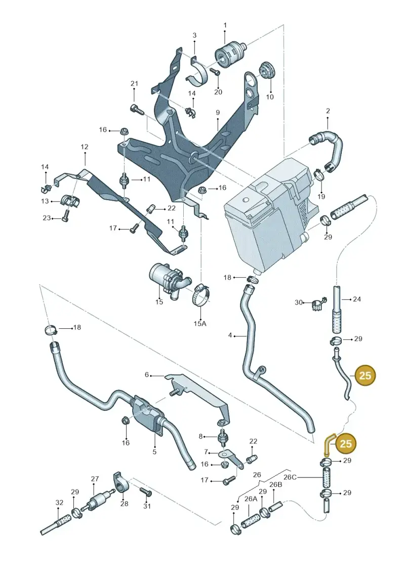 7L0261492B — Volkswagen Touareg (2005-2006) diagram 274819450, position 25