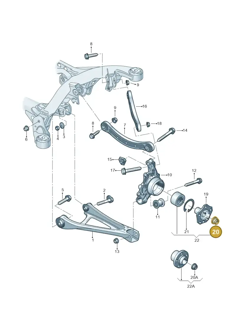 7L0407396 — Volkswagen 7L6 platform diagram 274505300, position 20