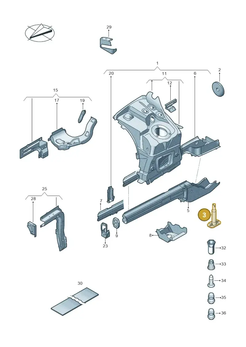 7L0501524A — Volkswagen Touareg BlueMotion (2014-2018) diagram 787803100, position 3