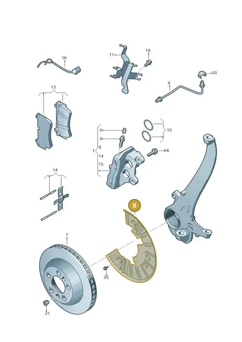 7L0615311B — Volkswagen Touareg                08> (2007-) diagram 478615500, position 8