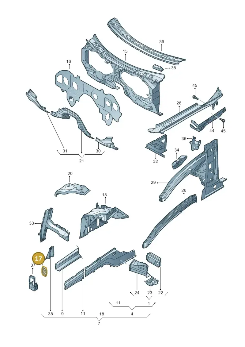 7L0803409 — Volkswagen Touareg                08> (2007-) diagram 274803100, position 17