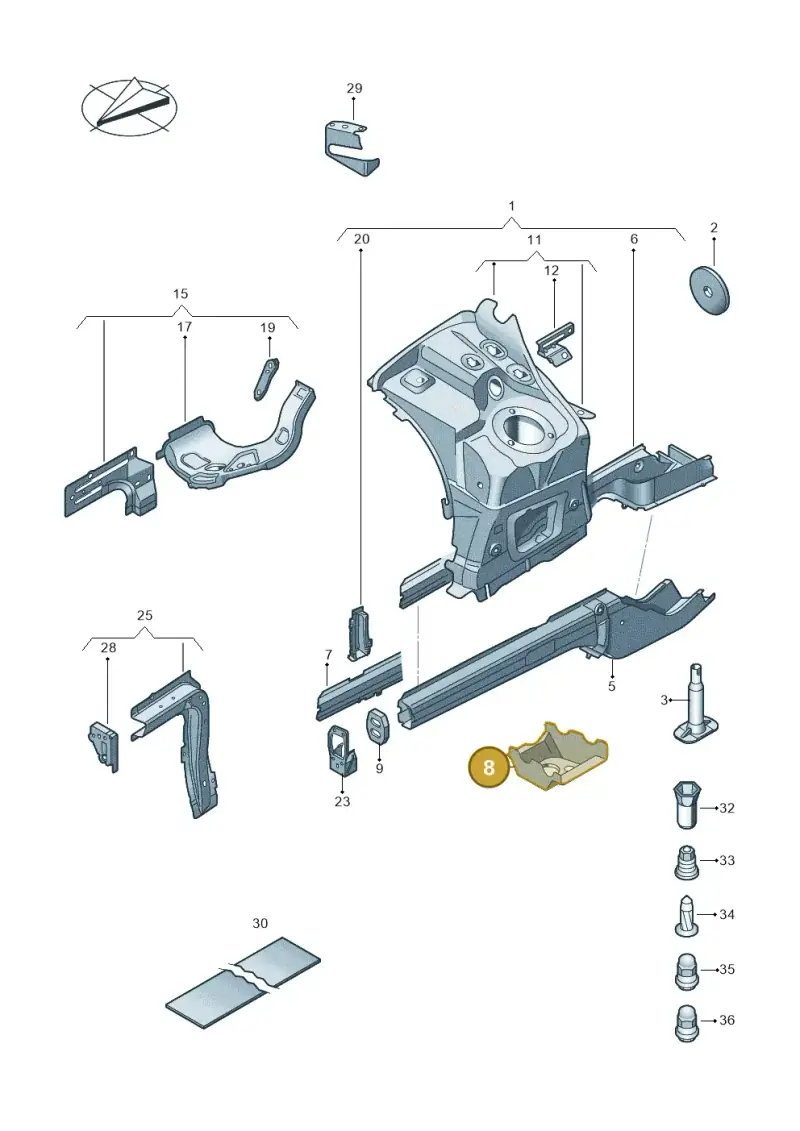 7L0804787 — Volkswagen Touareg BlueMotion (2014-2018) diagram 787803100, position 8